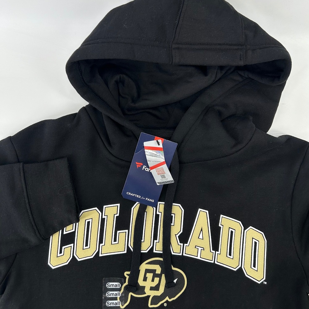 Fanatics Colorado Buffaloes Hoodie Mens Small Black Pullover NWT NCAA Fleece